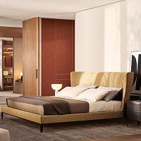 Double bed GENTLEMANcontemporaryupholsteredwith upholstered headboard