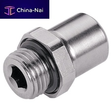 Pneumatic fitting 628 screw-inpush-innickel-plated brass
