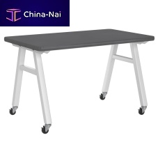 Contemporary table A-FRAMEmaplesteel baserectangular