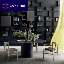 Contemporary table Holo Pillaroakwalnutmarble