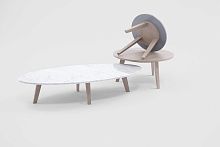 Contemporary coffee table PELAGIEglassmarblewood veneer