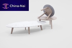 Contemporary coffee table PELAGIEglassmarblewood veneer