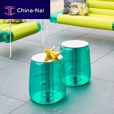 Contemporary side table HELLYpolyurethanealuminum basestainless steel base