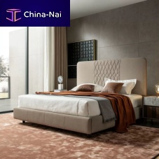 Double bed L12contemporaryupholsteredwith headboard