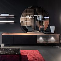 Contemporary TV cabinet S100lowboardwalnutmaple