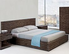Double bed KABUKIcontemporarywith headboardbamboo