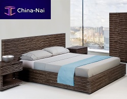 Double bed KABUKIcontemporarywith headboardbamboo
