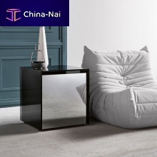 Contemporary side table GOTHAMglasssquarewith drawer