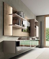 Contemporary TV wall unit DICIOTTO 01glassmelaminemodular