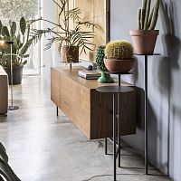 Contemporary sideboard IKEBANAwoodenmetalwith shelf