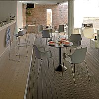 Contemporary dining table STATOmetalroundsquare