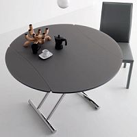 Contemporary table SIMPLE GLASSglassroundextending