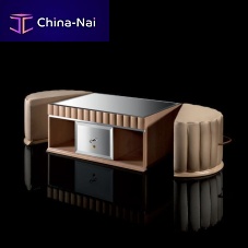 Contemporary coffee table BUTTERFLYwoodenglassleather