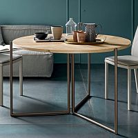Contemporary table ICAROmelaminemetal baseround