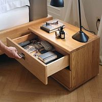 Contemporary bedside table NOXoakwalnutbeech