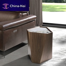 Contemporary side table 2134marblewalnut basewood veneer base