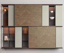 Contemporary living room wall unit FLOATING SYSTEMmelaminewalnutoak