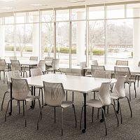 Contemporary table ANTENNA®woodenlaminatemetal base