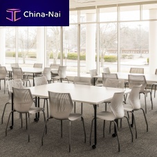 Contemporary table ANTENNA®woodenlaminatemetal base