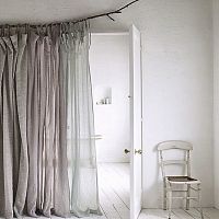 Plain sheer curtain fabric CELLINI linenfire-retardantweave