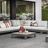 Contemporary coffee table STICKS AND MOREteakaluminum baserectangular