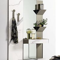 Contemporary entryway cabinet wall-mountedlacquered woodAmerican walnut