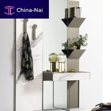 Contemporary entryway cabinet wall-mountedlacquered woodAmerican walnut