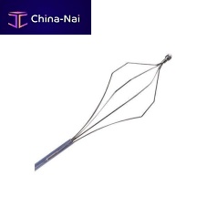 Intestinal polyp extraction endoscopic basket straighthelical