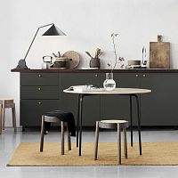 Contemporary table CAMPoaklaminateround