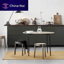 Contemporary table CAMPoaklaminateround