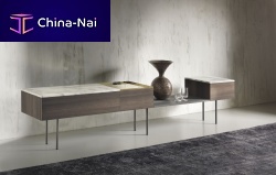 Contemporary sideboard table MOODBOARDwoodensteelbrass