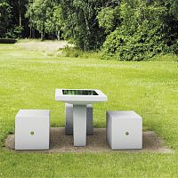 Outdoor chess table contemporaryfor public spacestainless steel