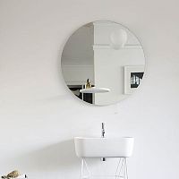 Wall-mounted bathroom mirror FLOATcontemporaryroundmetal