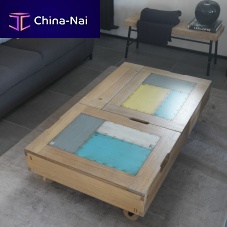 Traditional coffee table NUANCESwoodenrectangularwith storage compartment