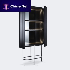 Contemporary bar cabinet ETERNELsolid woodsteelwith hinged door